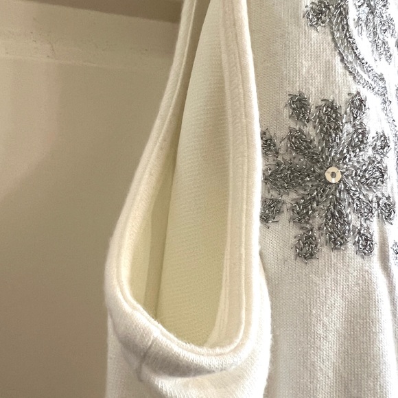 NWT INC Small Petite Sleeveless Racerback Tank White Dress with Sequins - Picture 6 of 12